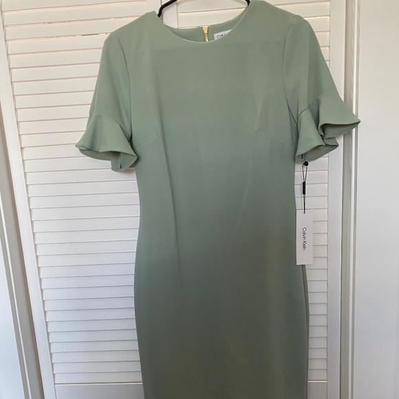 Calvin Klein Jadeite flare sleeveless dress *NEW* with tag - Picture 1 of 2